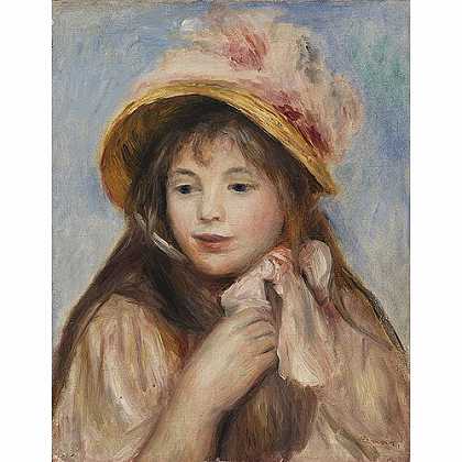 《戴粉红色帽子的女孩》雷诺阿1894版创作绘画赏析