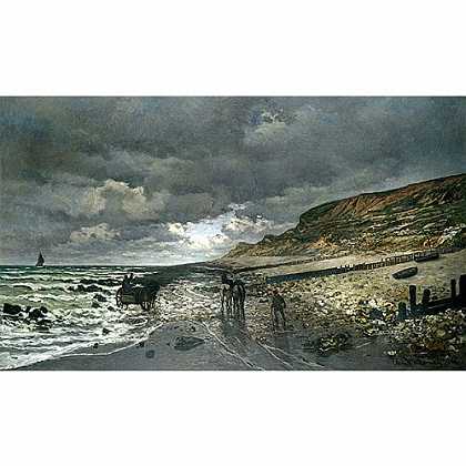 《低潮时的海威》莫奈1865版创作绘画赏析