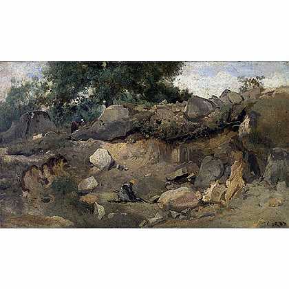 《枫丹白露的石矿场》柯罗1831版创作绘画赏析
