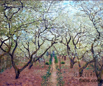 《开花的果树林》油画风景作品赏析
