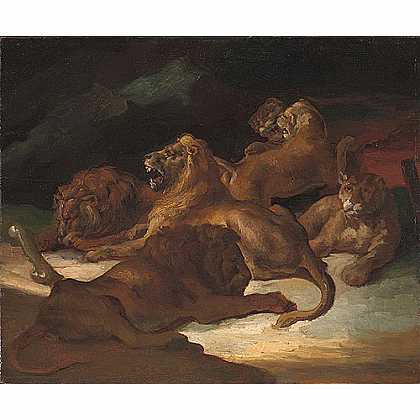 《山里的狮子》杰利柯1818版创作绘画赏析