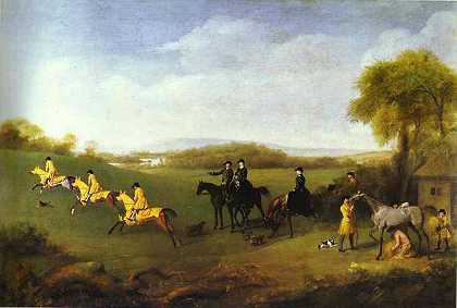 《属于里士满公爵的赛马在古德伍德锻炼》人物画作品赏析