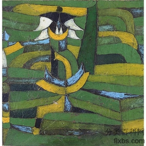 《花园里的白花》克利1920版创作绘画赏析