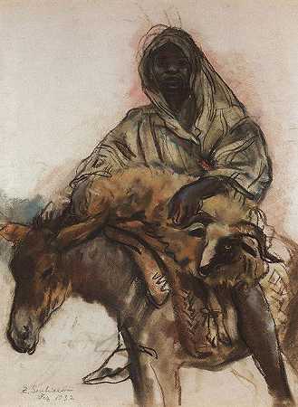《骑驴的阿拉伯人》肖像绘画作品赏析