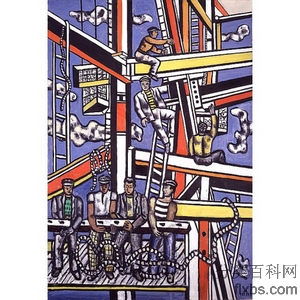 《有绳索的建设者》雷捷1950版创作绘画赏析