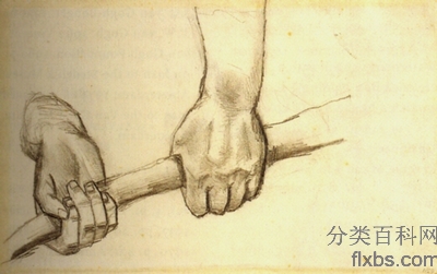 《拿棍子的两只手》梵高油画作品赏析