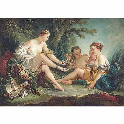 《狩猎後的戴安娜》弗朗索瓦·布歇1745版创作绘画赏析