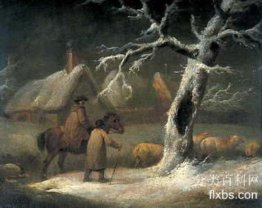 《雪景中的牧羊人》人物画作品赏析