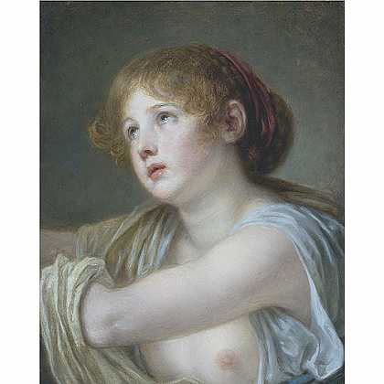 《年轻女子的半身像》格乐兹1755版创作绘画赏析