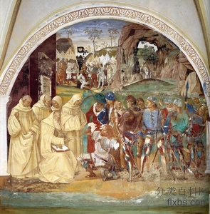 《圣本笃的生活。本笃意识到了托提拉的欺骗》宗教油画赏析