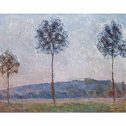 《吉维尼的白杨树》莫奈1887版创作绘画赏析