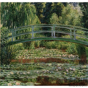 《吉维尼的日本桥及睡莲池》莫奈1899版创作绘画赏析