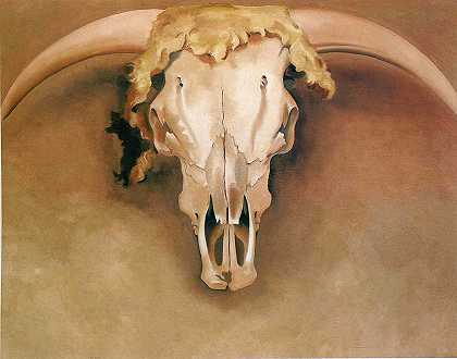 《羊头骨》动物画,静物赏析