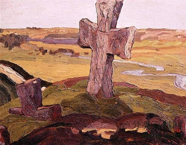 《鲁弗丘上的十字架》油画风景作品赏析
