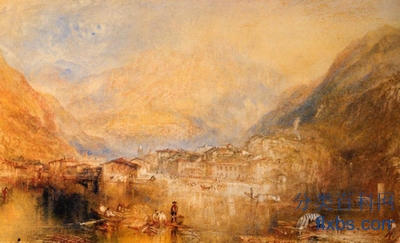 《从卢塞恩湖看布鲁嫩》油画风景作品赏析