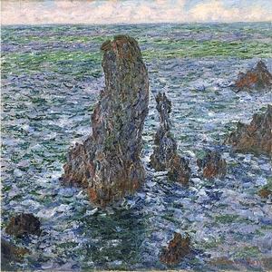 《贝里岛的岩石》莫奈1886版创作绘画赏析
