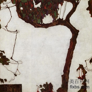 《秋天的树与吊钟海棠》油画风景作品赏析