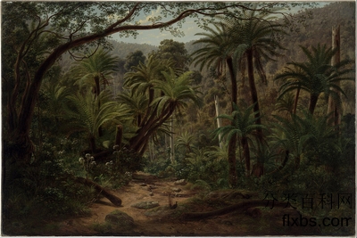 《丹顿农山区的枞树沟》油画风景作品赏析