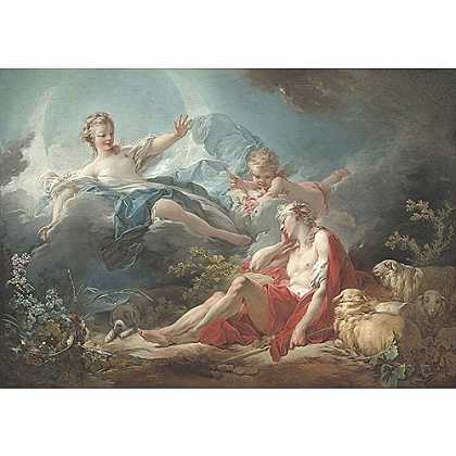 《戴安娜与恩狄米翁》福拉歌纳德1753版创作绘画赏析