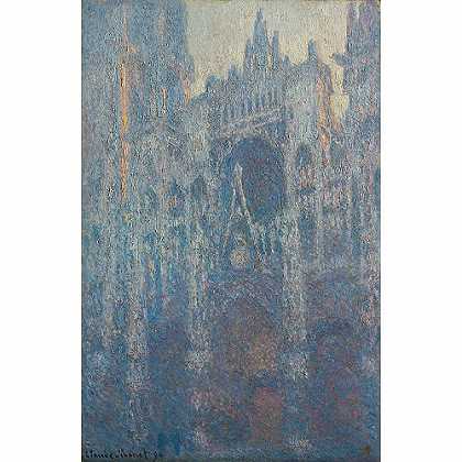 《晨光中卢昂主教堂正门》莫奈1894版创作绘画赏析
