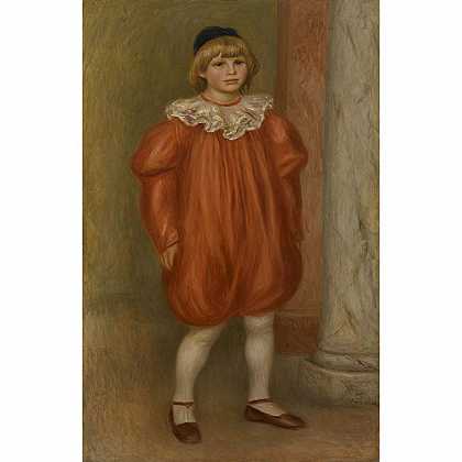 《穿小丑衣的克劳德》雷诺阿1909版创作绘画赏析