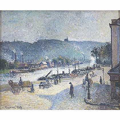 《卢昂码头》毕莎罗1883版创作绘画赏析