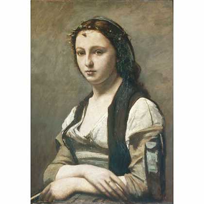 《戴珍珠耳环的女子》柯罗1868版创作绘画赏析