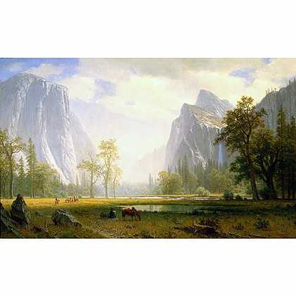 《优胜美地山谷》比斯塔特1865版创作绘画赏析