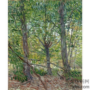《树和灌木丛》梵高1887版创作绘画赏析