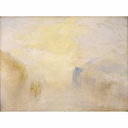 《日出：一艘船在海岬之间》脱尔诺1845版创作绘画赏析