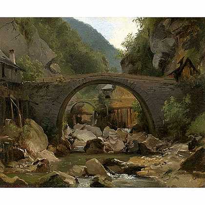 《奥弗涅的山间溪流》卢梭1830版创作绘画赏析