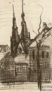 《埃因霍温的圣凯瑟琳教堂》梵高油画作品赏析