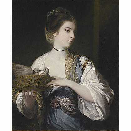 《南茜·雷诺兹与鸽子》雷诺兹1770年创作绘画赏析