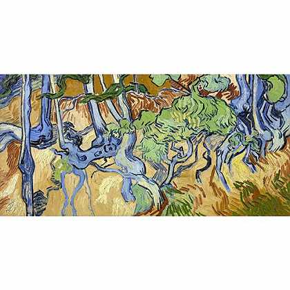 《树干与树根》梵高1890年创作绘画赏析
