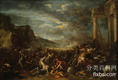 《骑兵之战》战争油画作品赏析