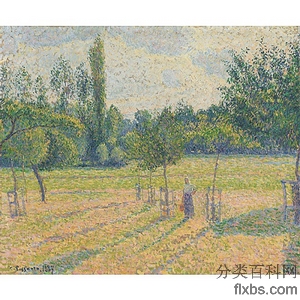 《草地上的午後》毕莎罗1887年创作绘画赏析