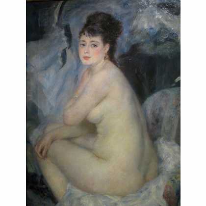 《坐在沙发上的裸女》雷诺阿1874年创作绘画赏析