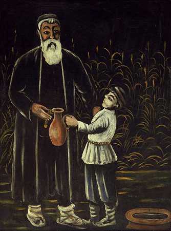 《农民和他的儿子》肖像油画赏析