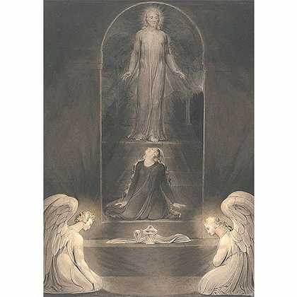 《抹大拉的马利亚在圣墓》布雷克1800年创作绘画赏析