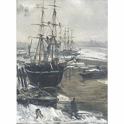 《泰晤士河之冰》惠斯特1860年创作绘画赏析