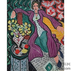 《穿紫色大衣的女人》马谛斯1937年创作绘画赏析
