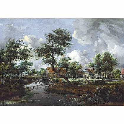 《在辛葛拉佛的水磨坊》霍百玛1665年创作绘画赏析