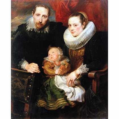 《艺术家家庭画》戴克1621年创作绘画赏析