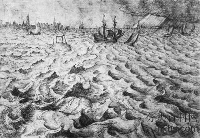 《海景:安特卫普的风光》码头绘画赏析