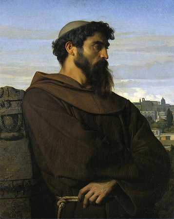 《一位思想家，一位年轻的罗马僧侣》肖像油画赏析