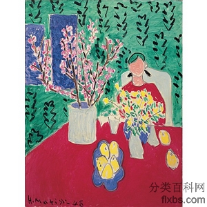 《梅花·绿色背景》马谛斯1948年创作绘画赏析