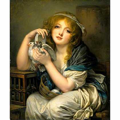 《鸽子的女孩》格乐兹1799年创作绘画赏析