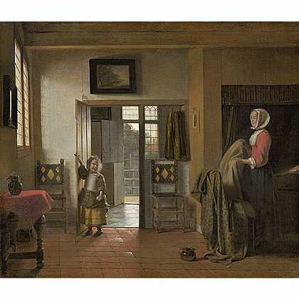 《卧房》荷郝1658年创作绘画赏析