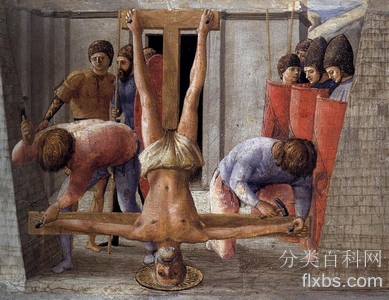 《圣彼得被钉上十字架》宗教油画赏析