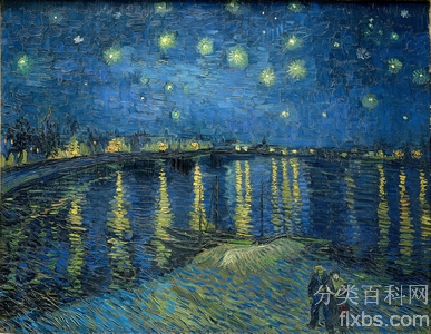 《罗纳河上的星夜》梵高油画作品赏析